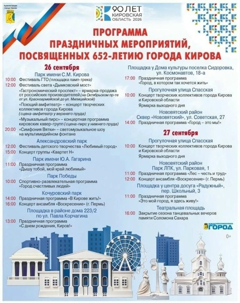 День города-2026: полная программа на 26 и 27 сентября