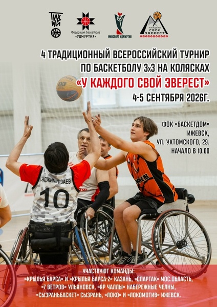 Всероссийский турнир по баскетболу 3х3 на колясках «У каждого свой Эверест»