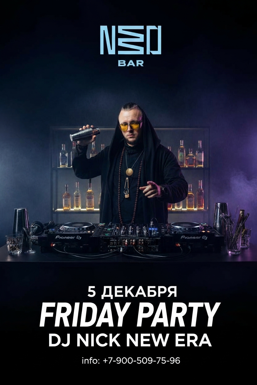 FRIDAY PARTY в NEO BAR с DJ NICK NEW ERA