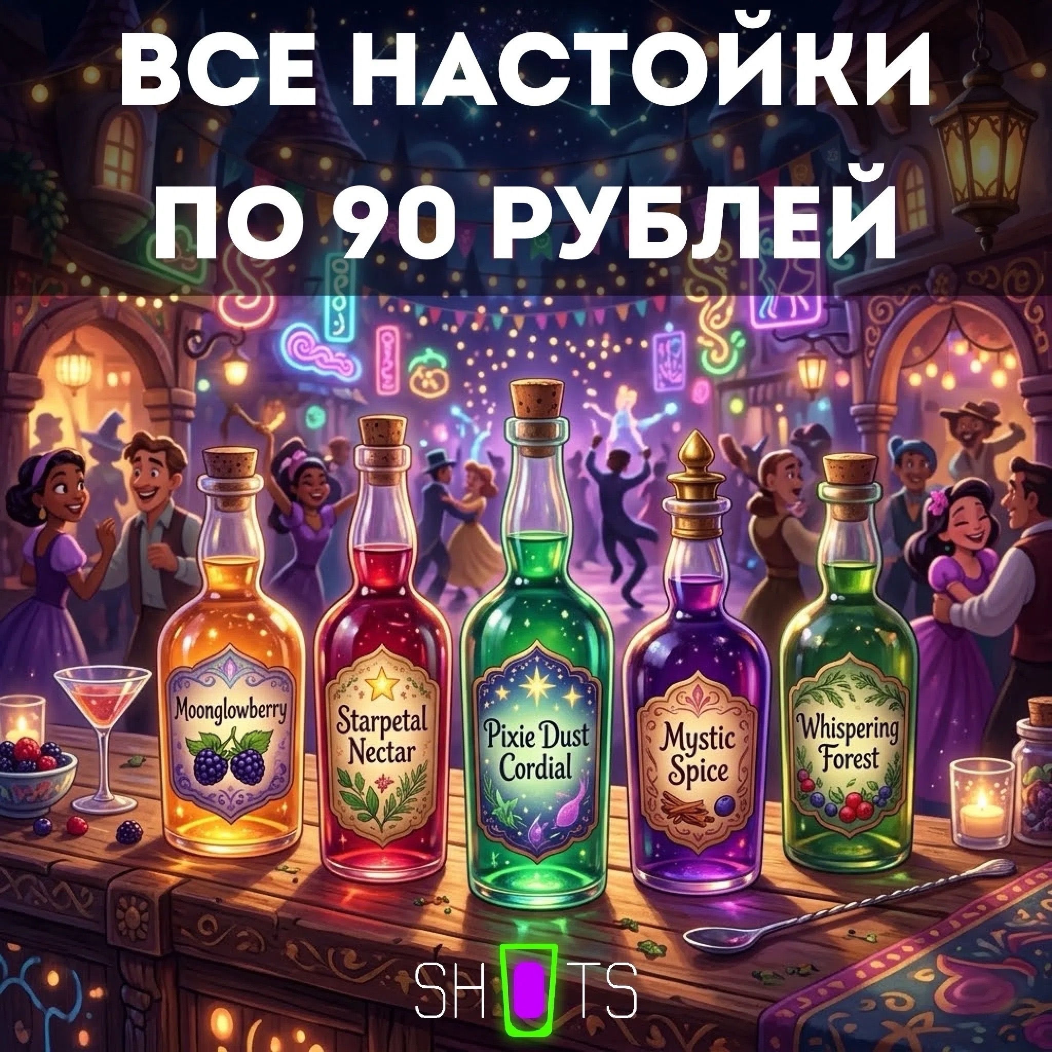 Настойки по 90 ₽ в SHOTS CLUB