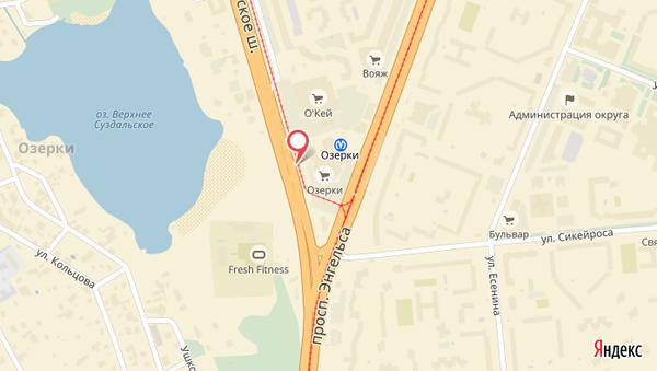 ст.м.Озерки (остановка на Выборгском ш. у магазина Окей)